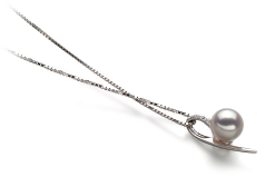 Colgante de perlas Perla Akoya Japonesa de calidad AA de 7 a 8mm en color Blanco