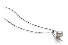 Colgante de perlas Perla Akoya Japonesa de calidad AA de 7 a 8mm en color Blanco