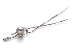 Colgante de perlas Perla Akoya Japonesa de calidad AA de 7 a 8mm en color Blanco