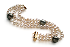 Pulsera de perlas Tahití y Agua Dulce de calidad AA de 5 a 11mm en color Negro