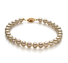 Pulsera de perlas Perla de Agua Dulce de calidad AAA de 5.5 a 6mm en color Blanco