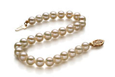Pulsera de perlas Perla de Agua Dulce de calidad AAA de 5.5 a 6mm en color Blanco
