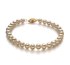 Pulsera de perlas Perla de Agua Dulce de calidad AA de 5 a 5.5mm en color Blanco