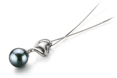 Colgante de perlas Perla Akoya Japonesa de calidad AA de 8 a 9mm en color Negro