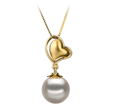 Colgante de perlas Perla Akoya Japonesa de calidad AA de 8 a 9mm en color Blanco