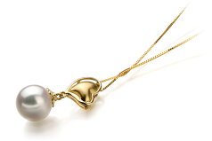 Colgante de perlas Perla Akoya Japonesa de calidad AA de 8 a 9mm en color Blanco