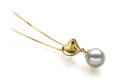 Colgante de perlas Perla Akoya Japonesa de calidad AA de 8 a 9mm en color Blanco