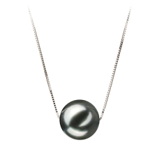 Colgante de perlas Perla Tahití de calidad AA de 10 a 11mm en color Negro
