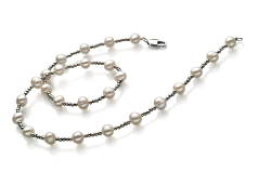 Collar de perlas Perla de Agua Dulce de calidad A de 6 a 7mm en color Blanco