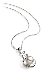 Colgante de perlas Perla Akoya Japonesa de calidad AAA de 8 a 9mm en color Blanco