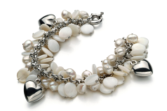 Pulsera de perlas Perla de Agua Dulce de calidad A de 6 a 7mm en color Blanco