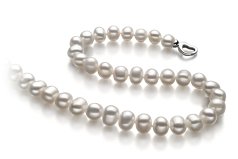 Collar de perlas Perla de Agua Dulce de calidad A de 8 a 9mm en color Blanco