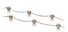 Collar de perlas Perla de Agua Dulce de calidad AA de 7 a 8mm en color Blanco