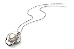 Colgante de perlas Perla de Agua Dulce de calidad AA de 9 a 10mm en color Blanco