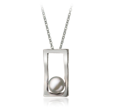 Colgante de perlas Perla de Agua Dulce de calidad AA de 7 a 8mm en color Blanco