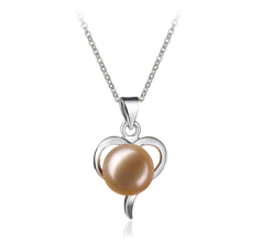 Colgante de perlas Perla de Agua Dulce de calidad AA de 9 a 10mm en color Rosa