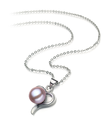 Colgante de perlas Perla de Agua Dulce de calidad AA de 9 a 10mm en color Lavanda