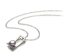 Colgante de perlas Perla de Agua Dulce de calidad AA de 7 a 8mm en color Lavanda