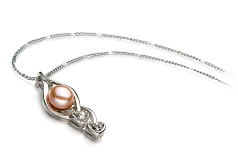 Colgante de perlas Perla de Agua Dulce de calidad AA de 7 a 8mm en color Rosa