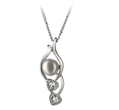 Colgante de perlas Perla de Agua Dulce de calidad AA de 7 a 8mm en color Blanco