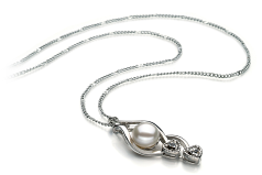 Colgante de perlas Perla de Agua Dulce de calidad AA de 7 a 8mm en color Blanco