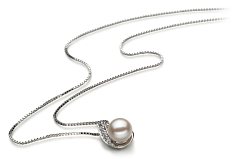 Colgante de perlas Perla de Agua Dulce de calidad AA de 7 a 8mm en color Blanco