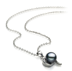 Colgante de perlas Perla de Agua Dulce de calidad AA de 9 a 10mm en color Negro