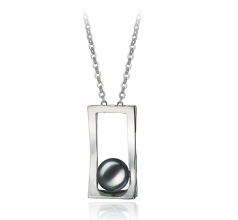 Colgante de perlas Perla de Agua Dulce de calidad AA de 7 a 8mm en color Negro