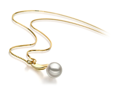 Colgante de perlas Perla Akoya Japonesa de calidad AAA de 8 a 9mm en color Blanco