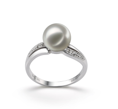 Anillo de perlas Perla Akoya Japonesa de calidad AAA de 7 a 8mm en color Blanco