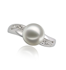 Anillo de perlas Perla Akoya Japonesa de calidad AAA de 7 a 8mm en color Blanco