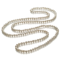 Collar de perlas Perla de Agua Dulce de calidad A de 6 a 7mm en color Blanco