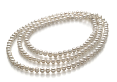 Collar de perlas Perla de Agua Dulce de calidad A de 6 a 7mm en color Blanco