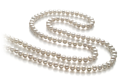 Collar de perlas Perla de Agua Dulce de calidad A de 6 a 7mm en color Blanco