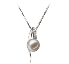 Colgante de perlas Perla de Agua Dulce de calidad AAAA de 7 a 8mm en color Blanco