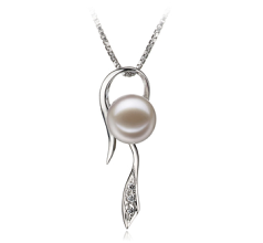 Colgante de perlas Perla de Agua Dulce de calidad AAAA de 7 a 8mm en color Blanco