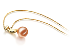 Colgante de perlas Perla de Agua Dulce de calidad AAAA de 9 a 10mm en color Rosa
