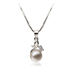 Colgante de perlas Perla de Agua Dulce de calidad AAAA de 6 a 7mm en color Blanco