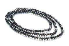 Collar de perlas Perla de Agua Dulce de calidad A de 6 a 7mm en color Negro
