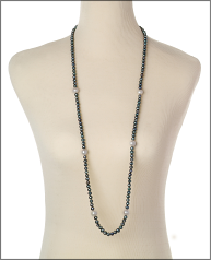 Collar de perlas Perla de Agua Dulce de calidad A de 6 a 11mm en color Negro