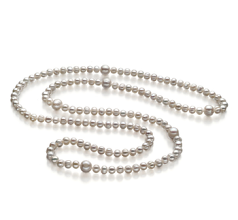Collar de perlas Perla de Agua Dulce de calidad A de 6 a 11mm en color Blanco