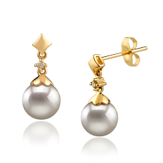 Conjunto de perlas Perla Akoya Japonesa de calidad AA de 7 a 8mm en color Blanco