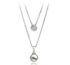 Collar de perlas Perla Akoya Japonesa de calidad AA de 7 a 8mm en color Blanco