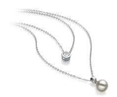 Collar de perlas Perla Akoya Japonesa de calidad AA de 7 a 8mm en color Blanco