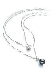 Collar de perlas Perla de Agua Dulce de calidad AAAA de 7 a 8mm en color Negro