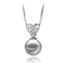 Colgante de perlas Perla Akoya Japonesa de calidad AA de 7 a 8mm en color Blanco