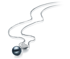 Colgante de perlas Perla Akoya Japonesa de calidad AA de 7 a 8mm en color Negro
