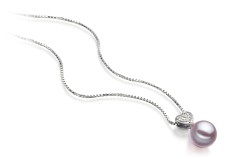 Colgante de perlas Perla de Agua Dulce de calidad AAAA de 7 a 8mm en color Lavanda