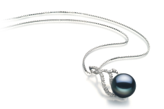 Colgante de perlas Perla de Agua Dulce de calidad AA de 12 a 13mm en color Negro