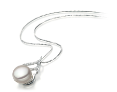 Colgante de perlas Perla de Agua Dulce de calidad AA de 12 a 13mm en color Blanco